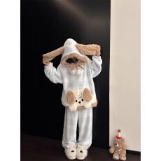 法兰绒蓝格小狗2025年冬季新款睡衣女加厚卡通韩版家居服