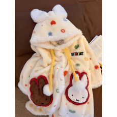 可爱冬季睡衣带帽子2025新款加绒加厚珊瑚绒保暖家居服套装