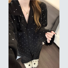 宽松睡衣女生星星云朵棉长袖长裤休闲时尚家居服套装外穿