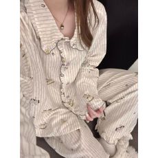 批发条纹木马2026年春秋季新款睡衣女网红风长袖长裤家居服