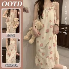 批发温柔气质吊带睡裙女士夏季新款<b class='q'>碎花</b>睡裙