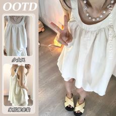 批发棉纱 ins复古纯色棉纱<b class='q'>睡衣</b>女韩版短袖宽松家居服