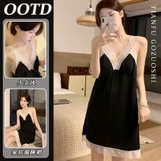 批发性感露背<b class='q'>睡衣</b>女夏季<b class='q'>莫代尔</b>冰丝纯欲高级感睡裙