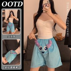 批发仿棉 小众ins短裤女宽松舒适休闲长裤个性潮流