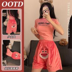 批发仿棉 小众ins短裤女宽松舒适休闲长裤个性潮流