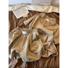 批发棕绿条纹2026年夏季新款短袖短裤<b class='q'>睡衣</b>女网红风韩版家居服