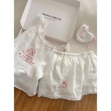 批发纯色蕾丝吊带2026年夏季带胸垫新款<b class='q'>睡衣</b>女短裤可爱家居服