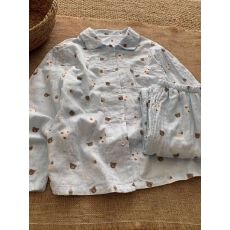 批发蓝系小熊网红风韩版2026春秋季新款<b class='q'>睡衣</b>女<b class='q'>长袖</b>长裤家居服