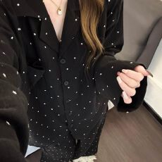 批发云朵棉波点长袖长裤<b class='q'>睡衣</b>女春秋甜美开衫居家服外穿套装