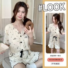 批发夏季睡衣<b class='q'>女士</b>莫代尔套装带胸垫可外出日韩风可爱家居服套装