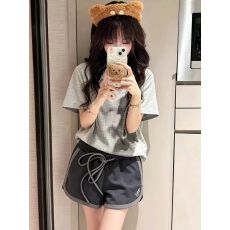 批发灰色小熊2026年夏季新款网红风睡衣女甜美短袖短裤家居服官方