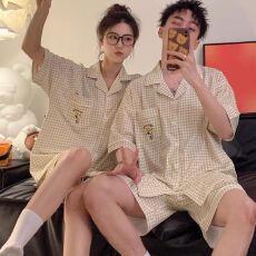 批发<b class='q'>情侣</b><b class='q'>睡衣</b>女夏季短袖短裤男士可外穿家居服套装潮
