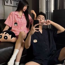 批发大码日系卡通<b class='q'>情侣</b><b class='q'>睡衣</b>男女夏季短袖短裤可外穿家居服套装