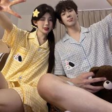 批发云朵棉<b class='q'>情侣</b><b class='q'>睡衣</b>女夏季韩版短袖宽松大码男女款家居服