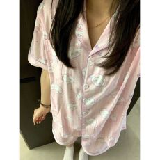 韩版条纹粉萌小飞鼠睡衣女夏天2026新款短袖短裤家居服可外穿套装