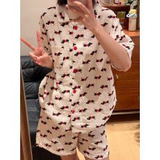 批发卡通腊肠狗双短2026年<b class='q'>夏季</b>新款睡衣女网红风韩版家居服套装