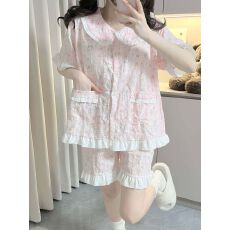 批发云朵棉夏季甜美卡通可爱甜美舒适小众可外穿家居服<b class='q'>套装</b>