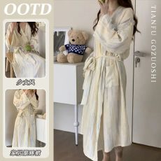 批发仿棉 日式高级感睡衣女<b class='q'>春</b>夏新款睡袍家居服浴袍可外穿
