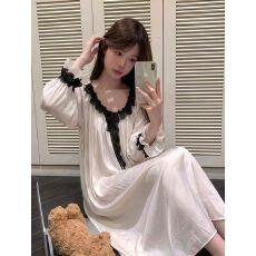 批发春<b class='q'>秋</b>季睡裙女爆款纯欲宫廷风甜美少女睡衣裙韩版显瘦宽松裙