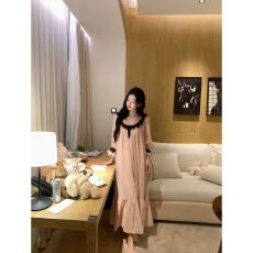 批发春<b class='q'>秋</b>季睡裙女爆款纯欲宫廷风甜美少女睡衣裙韩版显瘦宽松裙