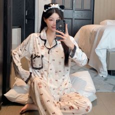 批发带胸垫<b class='q'>金丝</b>绒睡衣<b class='q'>女</b>秋冬季新款钻石绒时尚套装休闲可外穿家居服