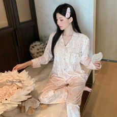 批发带胸垫<b class='q'>金丝</b>绒睡衣<b class='q'>女</b>秋冬季新款钻石绒时尚套装休闲可外穿家居服