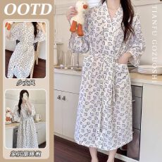 批发睡袍女春夏季显瘦卡通小象睡裙<b class='q'>家居服</b>可外穿睡袍