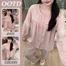 批发韩系睡衣女春秋卡通可外穿家居服套<b class='q'>装</b>