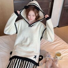 批发2026年新款半边绒<b class='q'>睡衣</b>冬季女软绵绵可爱<b class='q'>卡通</b>套装加厚可外穿家居服
