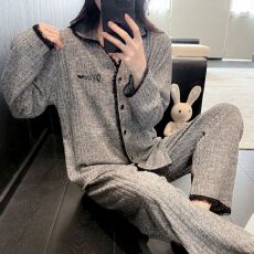 批发2026新款羊绒长袖开衫<b class='q'>睡衣</b>套装女士秋冬季甜美休闲家居服可外穿