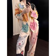 批发大脸猫2026年网红ins风<b class='q'>韩版</b>睡衣女春秋季新款长袖家居服套<b class='q'>装</b>