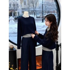 批发秋季穿搭翻领<b class='q'>假两件</b><b class='q'>针织衫</b>毛衣女装2025新款短款独特漂亮早秋上衣