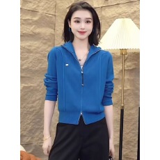 批发双拉链高领长袖<b class='q'>针织</b>衫女2025新款春秋毛衣<b class='q'>开衫</b>超好看上衣