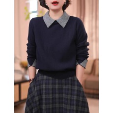 批发2025年冬季粉色圆领毛衣高领减龄温柔风慵懒好看大码女装上衣胖MM