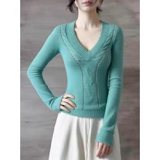 批发春季巨好看的穿搭韩系绝美茶里茶气别致独特小众不撞款蓝色针织衫