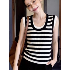 批发<b class='q'>欧洲站</b>高端设计感夏季<b class='q'>新款</b>假两件针织背心高级感穿搭上衣欧货女装