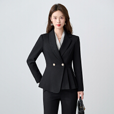 批发藏青西装套装女2024新款早秋<b class='q'>冬</b>职业套装高级感西服正装前台工作装