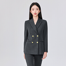批发白领职业藏青色金属扣职业西装套装女<b class='q'>夏</b>季小个子气质时尚面试正装