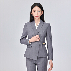 批发灰色西装外套女秋季新款<b class='q'>珠宝</b>店金店工作服美容院接待工装制服西服