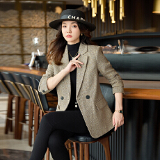 批发简约气质西装外套女秋<b class='q'>冬</b>新款休闲百搭OL通勤修身厚款职业西服外套