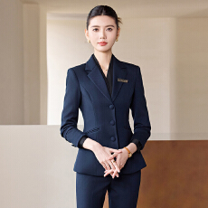 批发秋<b class='q'>冬</b>气质职业西装外套女新款简约干练办公服纯色长袖小西服套装