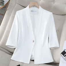 批发高级感绿色欧货西装外套女2025<b class='q'>夏</b>季新款休闲外搭显瘦工作服美容院