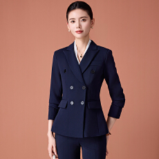 批发高端西装套装女2025<b class='q'>长袖</b>职业气质双排扣西服<b class='q'>珠宝</b>店酒店接待工作服