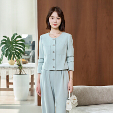 批发杏色西装外套休闲裤两件套减龄时尚显瘦高级感欧货2025<b class='q'>夏</b>装套装女