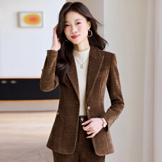 批发灯芯绒西装外套女秋<b class='q'>冬</b>季2024新款轻奢高级感气质休闲加厚西服套装