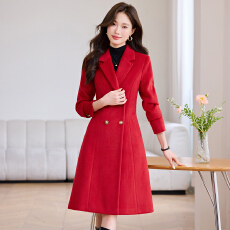 批发时尚厚款名媛气质羊绒大衣外套女<b class='q'>冬</b>季新款轻奢中长款修身港风外衣