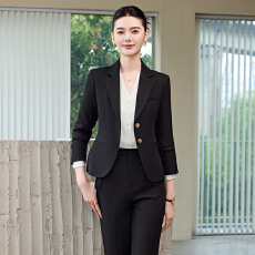 批发黑色西装套装女2025新款秋<b class='q'>冬</b>季职业装高级感前台面试职场通勤西服