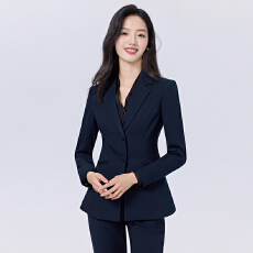 批发秋<b class='q'>冬</b>气质职业西装外套女新款简约干练办公服纯色长袖小西服套装