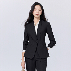 批发蓝色西装套装女春秋高级感职场上班工装<b class='q'>酒店</b>大堂经理职业装<b class='q'>工作服</b>