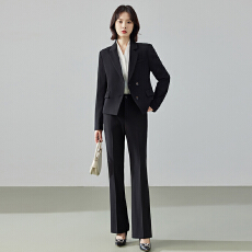 批发蓝色职业西装套装女春秋气质高级<b class='q'>酒店</b>前台<b class='q'>工作服</b>面试正装西服外套